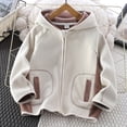 thumbnail image 1 of Cowsor Baby Kids Sherpa Jacket with Zipper, Cotton-Lined Fuzzy Outerwear Coat for Infant Toddler, 1 of 5