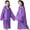 Purple, variant on 2 Pcs Reusable Rain Ponchos for Kids (Height:100cm-145cm), EVA Raincoats with Hood and Sleeves for Boys and Girls, Purple
