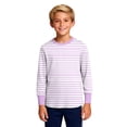 thumbnail image 4 of Roncen Girls Casual Long Sleeve T Shirts Basic Crewneck Striped Tunic Blouses Tops, 4 of 9