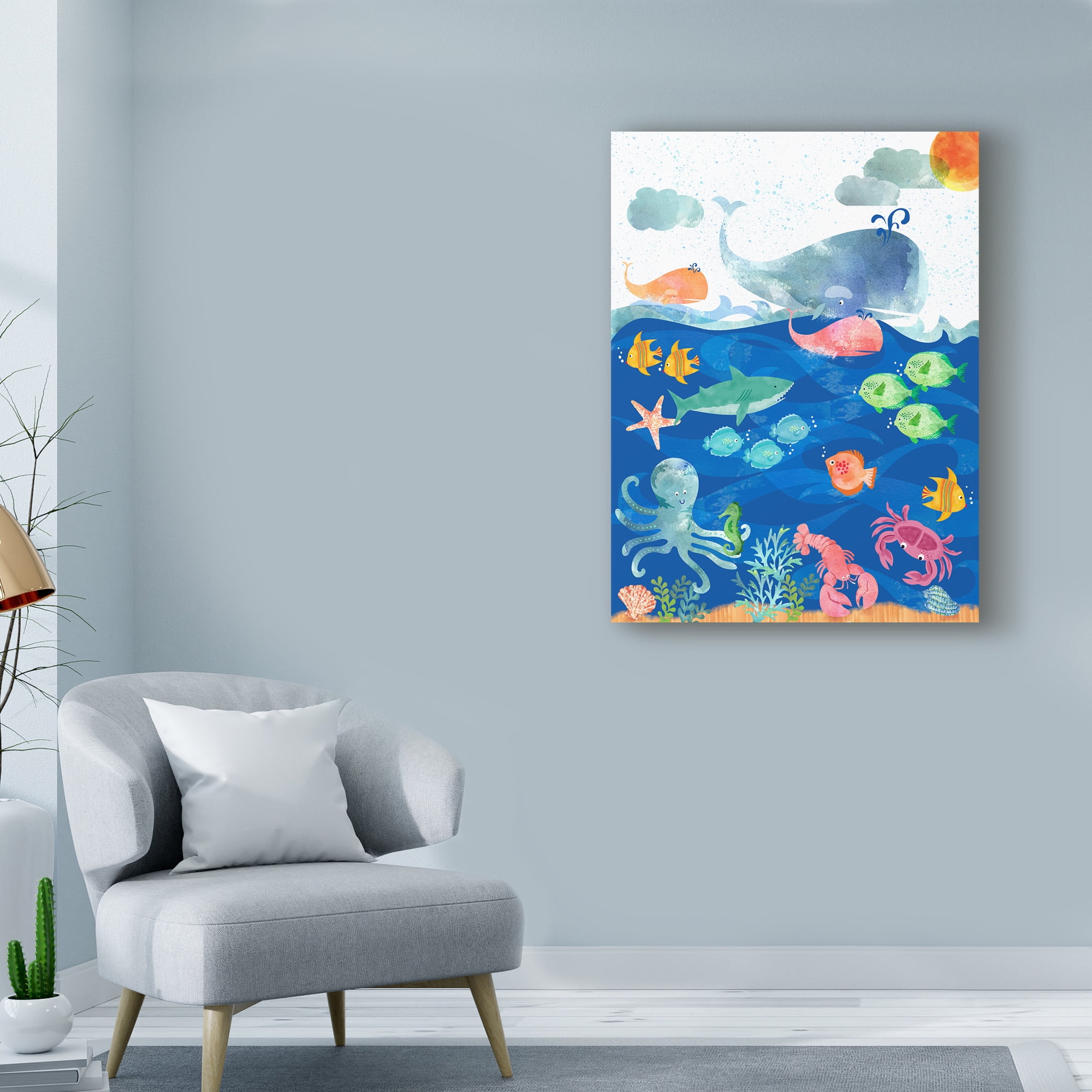 Trademark Fine Art 'Sea Creatures' Canvas Art by Lisa Powell Braun