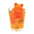 thumbnail image 1 of Colador de té de silicona BRI forma de gato naranja, 1 of 4
