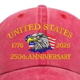 thumbnail image 5 of TOWED22 250 Anniversary USA Hat for Men Women,Printed Adjustable Baseball Cap,Patriotic 250th Gift for Husband,Veteran Watermelon Red, 5 of 6