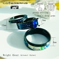 thumbnail image 2 of Handmade Jewelry Couple Ring Bridal Set His Hers Black Gold Plated Cz Stainless Steel 10k Wedding Ring Band Set, 2 of 9