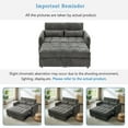 thumbnail image 7 of NEW Convertible Loveseat Sofa Bed with Adjustable Backrest – 52.8 Inch Grey Chenille Sofa, Three USB Ports & Tufted Design, Built-In Lumbar Pillows for Compact Living Room, 7 of 7
