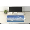 thumbnail image 2 of Ocean Computer Mouse Pad, Modern Sail Boat on Sea Horizon Cloudy Sky Summer Sports Hobbies Photo Image, Rectangle Non-Slip Rubber Mousepad Large, 31" x 12", Sky Blue and White, by Ambesonne, 2 of 2