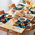 thumbnail image 2 of Halloween Colorful Spooky Elements Summer Placemats Table Placemats Set Of 4-Linen Kitchen Washable Placemats Table Mats 11.8"x17.7" Non-Slip Heat Resistant, 2 of 6