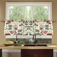 thumbnail image 4 of Yayeee Kitchen Curtains Tier Set of 2 Light Filtering 57"x36" Over Sink Window Panels, Small Strawberry Pattern, 4 of 7