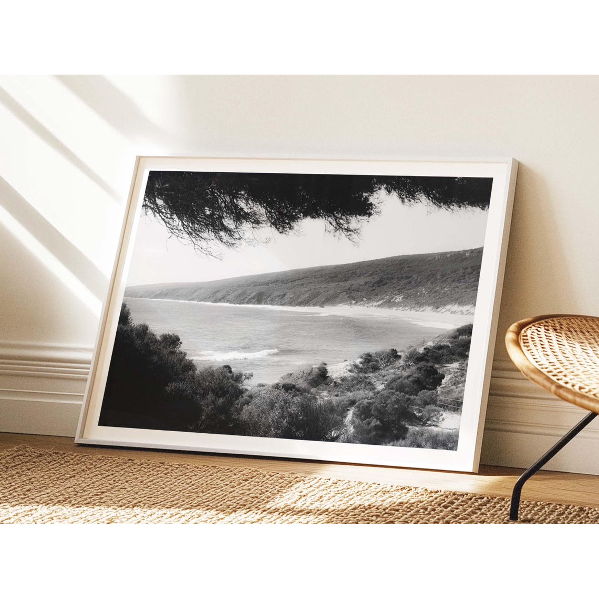 Beach Print Black And White Ocean Photography Coastal Wall Art, Unframed Paper Print