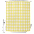 thumbnail image 2 of Shower Curtains for Bathroom, Yellow Plaid Waterproof Fabric Shower Curtain, Modern Minimalist Checkered Decorative Bathroom Curtain for Bathtub, 66"x72", No Hooks Included, 2 of 9