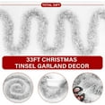 thumbnail image 2 of 33 Feet Christmas Tinsel Garland Metallic Twist Garland Frost Tip Glitter Shiny Wreath for Christmas Tree Party Supplies Indoor and Outdoor Decor, 2 of 7