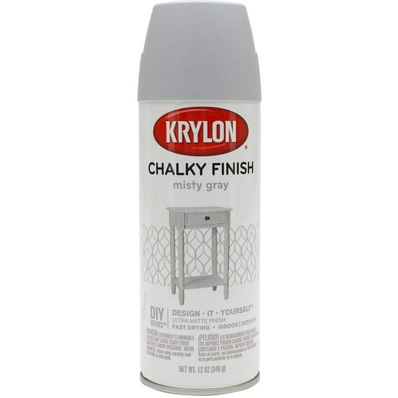 Krylon K04102007 Chalky Finish Spray Paint, Misty Gray, 12 Ounce