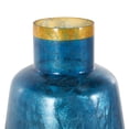 thumbnail image 5 of DecMode 14" Handmade Blue Glass Vase with Gold Rim, 5 of 9