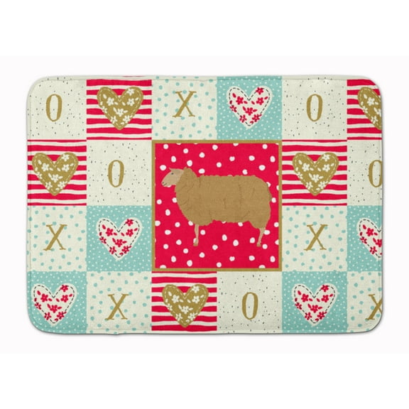 Carolines Treasures CK5404RUG East Friesian Sheep Love Machine Washable Memory Foam Mat Red 19 X 27" multicolor
