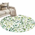 thumbnail image 2 of Area Rug 48in, Spring Gradient Green Eucalyptus Floor Carpet Living Room Rug, Country Watercolor Leaves Non-Slip Welcome Mat Indoor Rugs for Bedroom Dining Room, 2 of 9