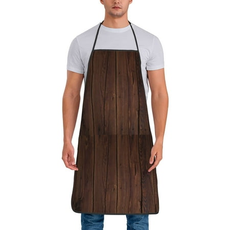 

Matuu Vintage Wood for Cooking Apron for Men and Women Adjustable Strap and Waist Ties for Baking Cooking Gardening