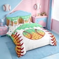 thumbnail image 2 of Erosebridal Baseball Ice Cream 7pcs Bedding Comforter Set,Boys Ball Sport Lover Queen Bedding Sets For Kids,Reversible, 2 of 7