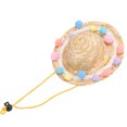 thumbnail image 2 of Sombrero De Paja De Verano Para Mascotas, Diseño Ligero Y De Moda, Sombrero De Decoración Para Mascotas Tejido De Paja, Sombrero De Paja Para Mascotas Con Animales Pequeños Para, 2 of 7