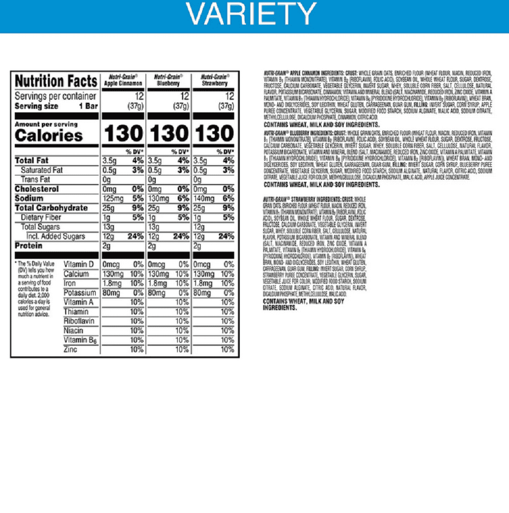 Kellogg's Nutri-Grain Bars Variety Pack (1.3 oz., 36 pk.)