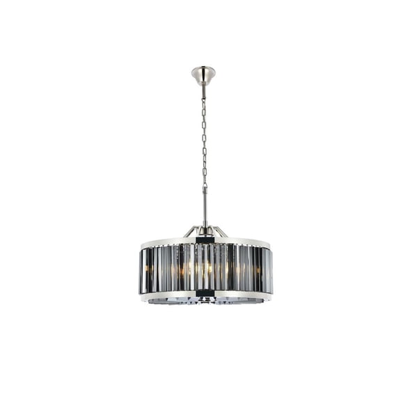1203 Chelsea Collection Pendent lamp D:28" H:15.5" Lt:8 Polished nickel Finish (Royal Cut Silver Shade Crystals)