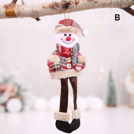 

Cute Cartoon Christma Tree Pendant Colored Plaid Cloth Doll Theme Party Decoration for Home Living Room Office New