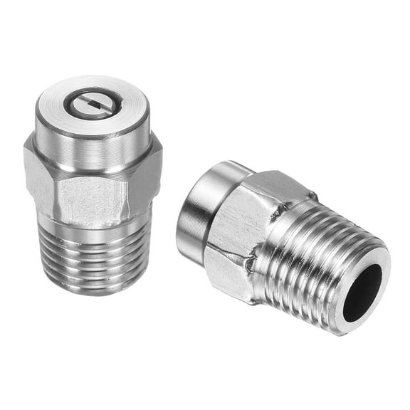 Uxcell 2pcs Surface Clean Tip 40 Degree 1/4 Inch NPT Male 1.382 Orifice 4000 PSI Stainless Steel Threaded Pressure Washer Spray Nozzles for Water gun Water Broom