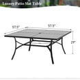 thumbnail image 7 of MF Studio Square Outdoor Patio Dining Table, Metal Patio Table with Umbrella Hole for 8, Black, 7 of 7