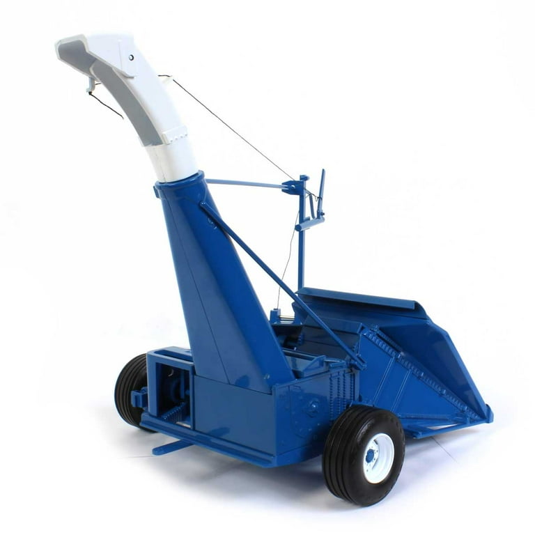 Ford 680 Forage Harvester with Hay Head and Corn Head Blue Classic