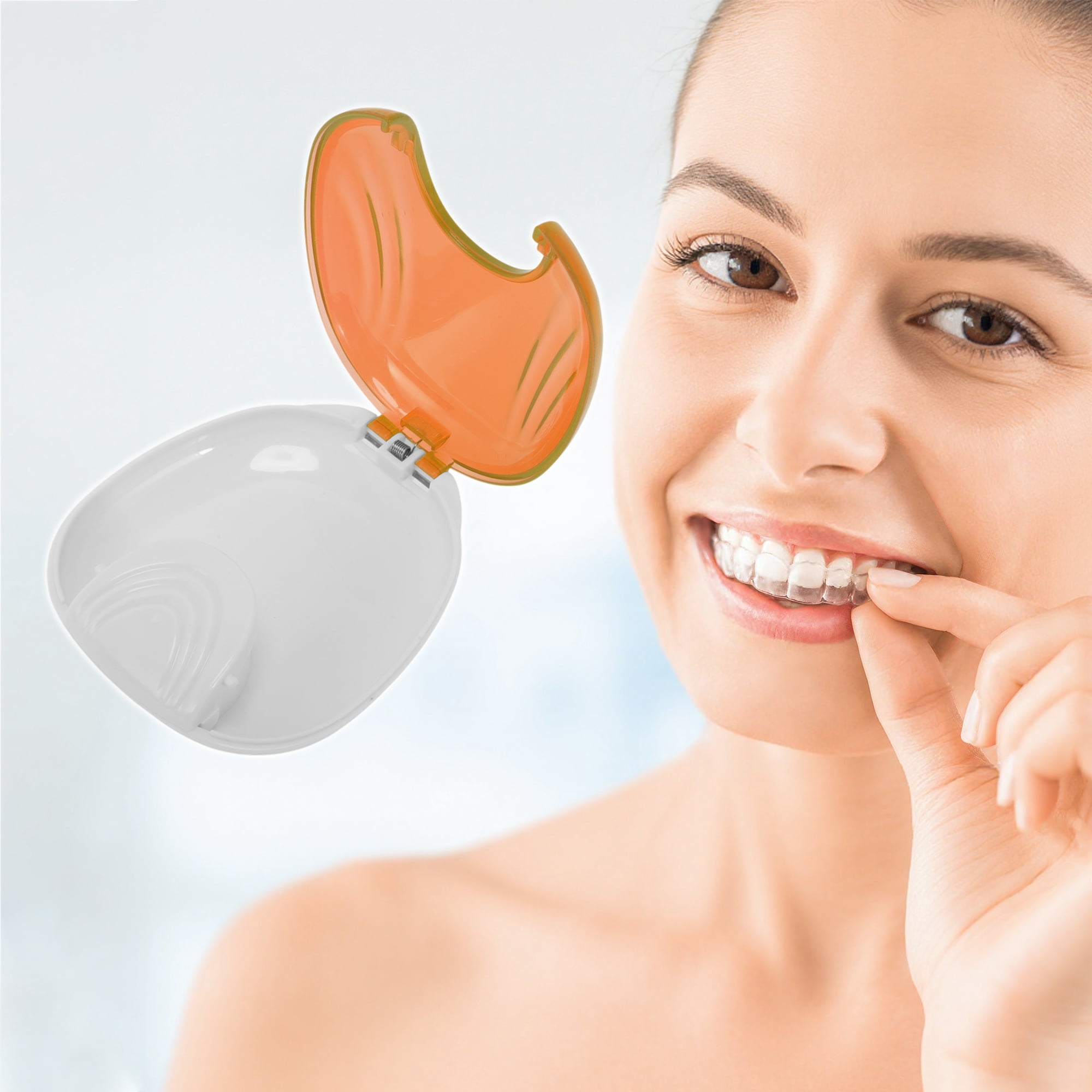 Unique Bargains Shell-shaped Braces Box 1 Pc White, Orange