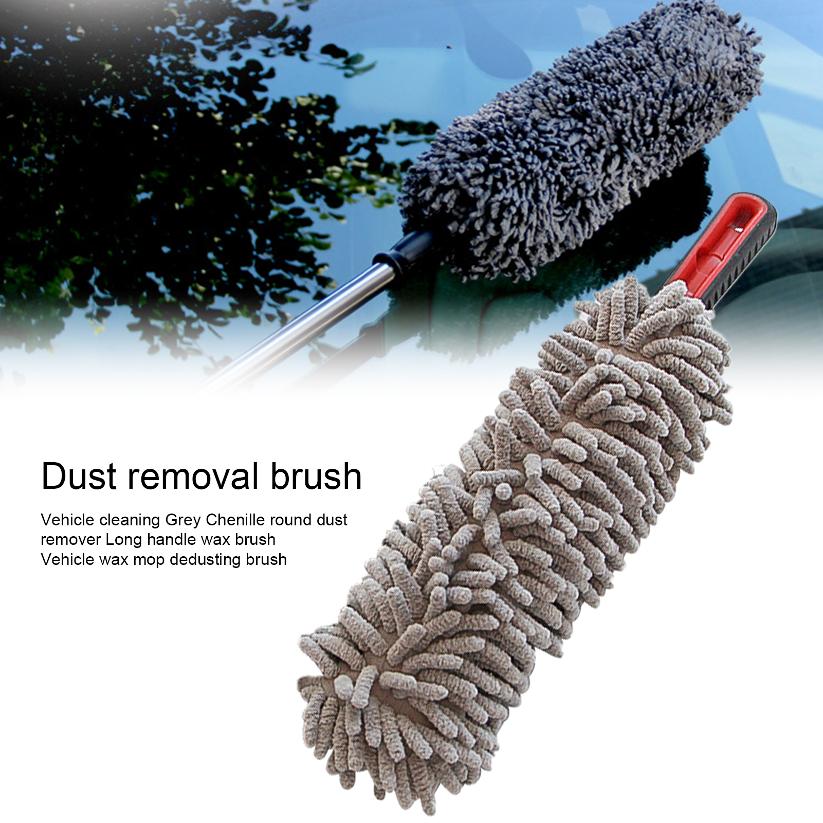 Dust Brush with Handle Flexible Washable Chenille Ceiling Fans Car Dust  Remover for Vehicle