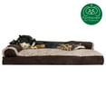 thumbnail image 3 of FurHaven Pet Products Two-Tone Faux Fur & Suede Pillow Deluxe Chaise Lounge Pet Bed for Dogs & Cats - Espresso, Medium, 3 of 8