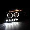 thumbnail image 3 of Dual LED Halo Projector Headlight In Black Housing Clear Lens Made For And Compatible With 1997 - 2003 Ford F150 F-150 Expedition 97 98 99 00 01 02 03, 3 of 7