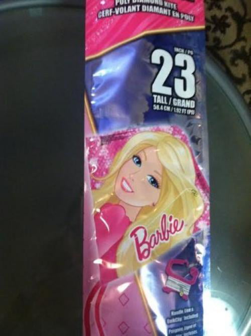 Large Barbie Diamond Top Kite Shipped In Mailing Tube 