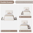 thumbnail image 3 of Queen Size Bed Frame with Storage Drawers, Upholstered Boucle Platform Bed with Adjustable Headboard, Heavy Duty & Noise Free, No Box Spring Needed, 3 of 6