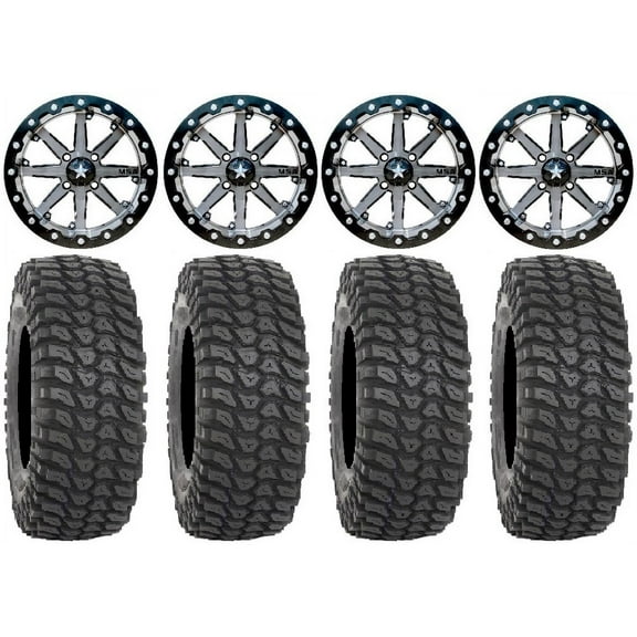 MSA Lok 14" ATV Wheels 28" XCR350 Tires Can-Am Commander Maverick Renegade Outlander Defender