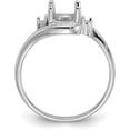 thumbnail image 2 of 14k White Gold .03ct. Diamond / 8x6 Oval Gemstone Ring Mounting - Ring Size 6.0 no stones included, 2 of 5