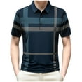 thumbnail image 2 of QUINDOS Polo Shirts for Men Big and Tall Short Sleeve Casual Collared Shirts Striped Loose Summer Regular Fit T-shirts, 2 of 3