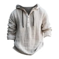 thumbnail image 5 of New Men's Casual Blouse Cotton Linen T-Shirt Loose Tops Long Sleeve Tee Shirt Spring Autumn Casual Men's Shirts Hoodie, 5 of 5