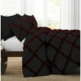 thumbnail image 2 of D.N.G. BEDDINGS 3 Piece Luxury Two Tone Diamond Ruffle Pattern Comforter Set Premium Super Soft All Season 800 Thread Count, 100% Egyptian Cotton, Twin/Twin XL Size Wine/Black Solid Color, 2 of 4