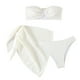 thumbnail image 5 of Traje de baño para mujer, bikini de color liso con falda de gasa de tubo dividido, traje de baño dividido de tres piezas, trajes de baño para mujer, 5 of 9