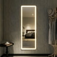 thumbnail image 5 of BEAUTYPEAK 64" x 21" LED Rectangular Full Length Mirror Standing Floor Mirror with Safe Corners,White, 5 of 7