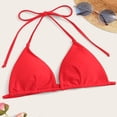 thumbnail image 2 of Krdevn Women's Triangle Halter Bikini Top Tie Front Swimwear for Beach and Pool,S, 2 of 7