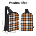 thumbnail image 3 of Rocae Orange Plaid for Lightweight Chest Bag Dual Pocket, Waterproof Crossbody Sling Bag for Men and Women, 3 of 8