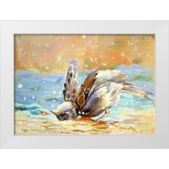 Pautov, Igor 14x11 White Modern Wood Framed Museum Art Print Titled - Swimming
