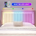 thumbnail image 5 of Amolife Queen Bed Frame, Platform Bed with Crystal LED Light Velvet Vertical Channel Upholstered Headboard, Pink, 5 of 9
