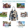 thumbnail image 5 of Fotbe Exotic Blue Cat Pattern Youth Pullover Hooded Sweatshirt, Boys Hoodie, Kangaroo Pocket Hoodie for Kids Girls -X-Large, 5 of 6