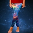 thumbnail image 2 of Shadoumai Girls Starry Sky Print Athletic Slim Fit Stretch Casual Pants For Play Everyday Wear Comfortable Leggings, 2 of 5