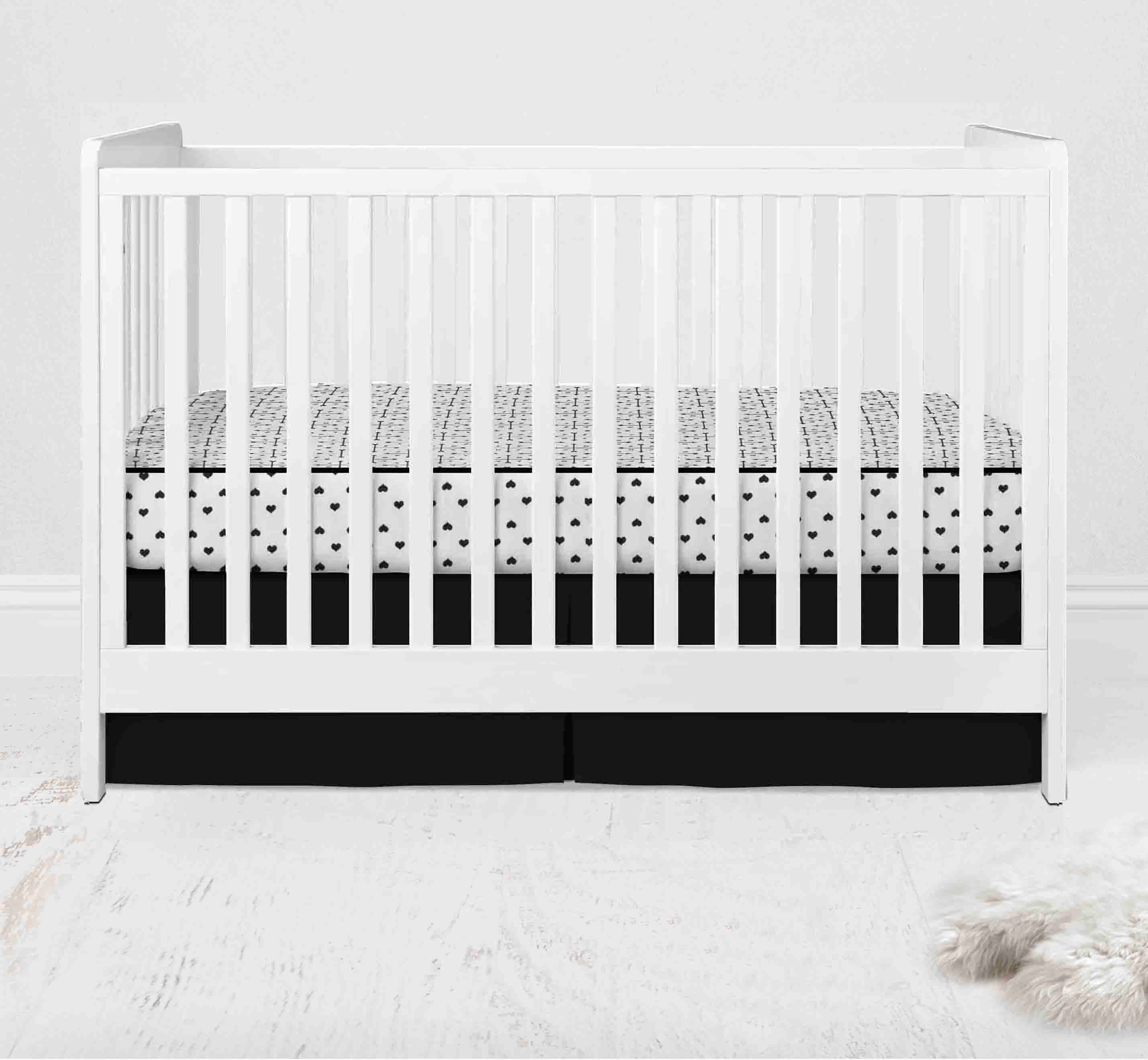 Bacati - Love Aztec Arrows/Hearts 3-Piece Muslin Crib Bedding Set - Black/Gold Unisex