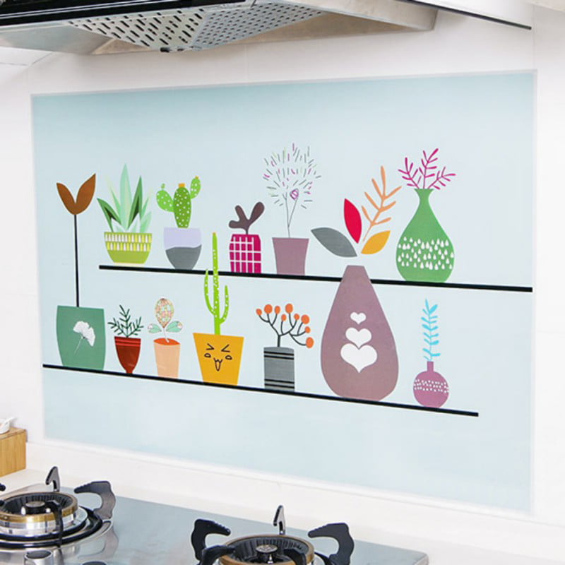 Details about   Aluminum Foil Wall Stickers Waterproof Oil Proof Self Adhesive Kitchen Decals us 