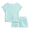 Aqua Geyser, variant on Wonder Nation Girls Ribbed Short Sleeve Top and Shorts Pajama Set, 2-Piece, Sizes 4-18