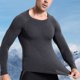 thumbnail image 4 of pstuiky camisas de manga larga para hombre, Camisa deportiva de manga larga raglán con cuello redondo, transpirable y elástica, de color liso, para hombre salir tops m, 4 of 8